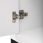 Buffet 4 portes avec étagères réglables, blanc / noir / bleu marine