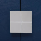 Buffet 4 portes avec étagères réglables, blanc / noir / bleu marine