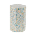 Table d'appoint en mosaïque hexagonale bleue, incrustation de nacre