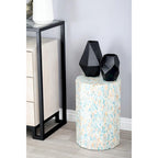 Table d'appoint en mosaïque hexagonale bleue, incrustation de nacre